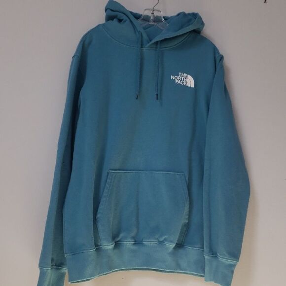 The North Face Mens XL Teal Ocean Blue Graphic Half Dome Hoodie Pullover - Picture 1 of 7